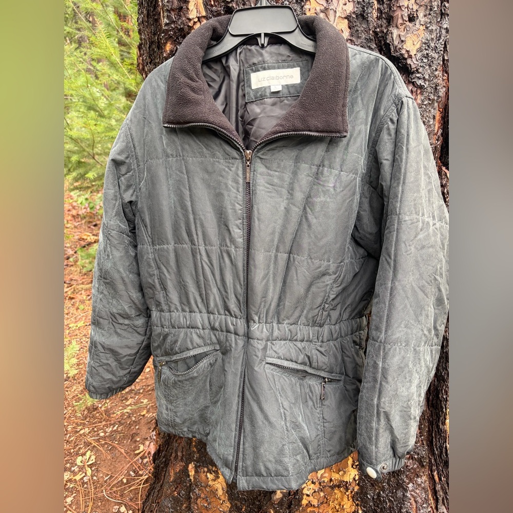 Liz Claiborne black Quilted Coat